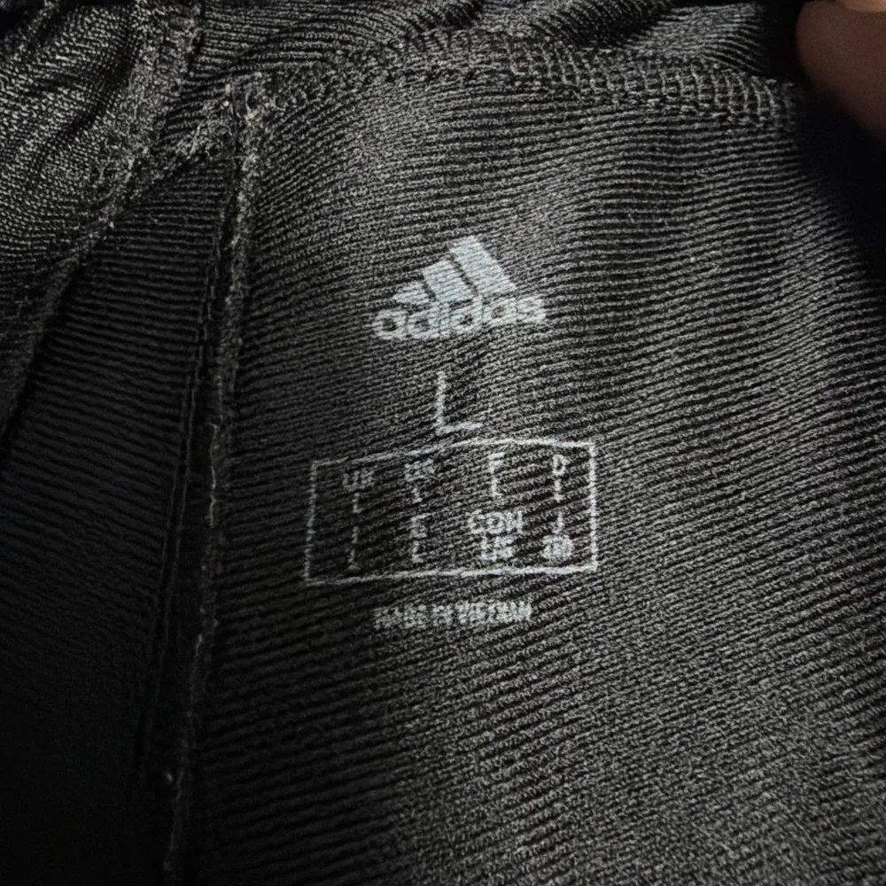 adidas Men's Track Pants Large Black 3-Stripes Athletic Joggers White
